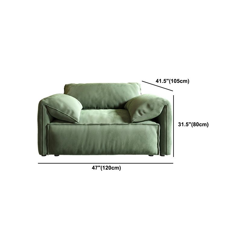 31.5 " H Contemporary Green Faux Leather Pillow Top Arm Sofa