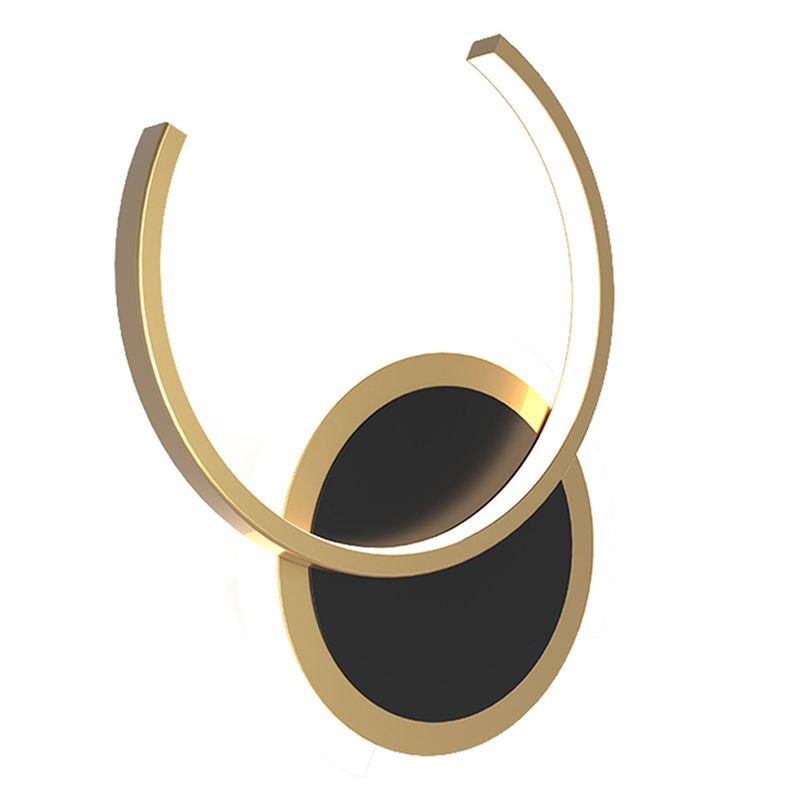 Nordic Modern Style Geometry Shade Wall Sconce Metal 2 Light Sconces in Black for Corridor