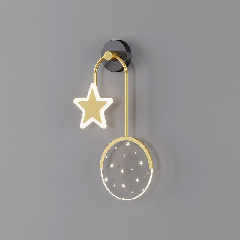 Luz de pared geométrica de metal Gold Nordic Gold 20 "Pled de pared LED de altura para dormitorio