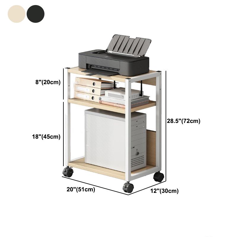 Modern Style Bookshelf Open Back Bookcase with Caster Wheels for Office