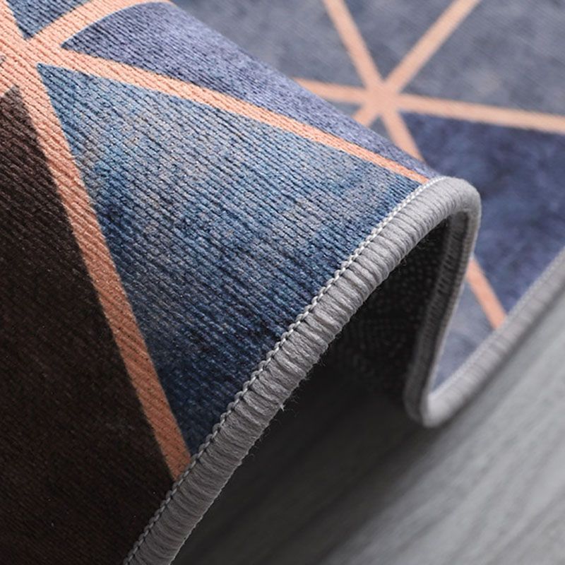 Orange Modern Carpet Polyester Striped Carpet Non-Slip Backing Carpet for Living Room