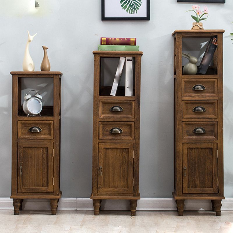Wood Modern Cabinet Rectangular Minimalist Side Cabinet with Drawer