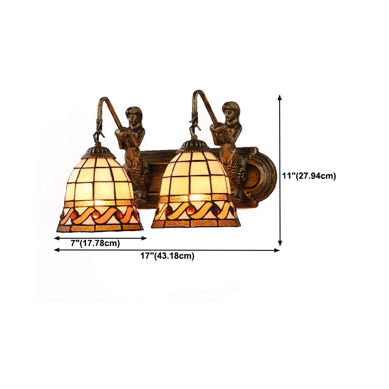 Nordic Style Iron Vanity Light Mermaid Shape Vanity Lamp for Shower Room