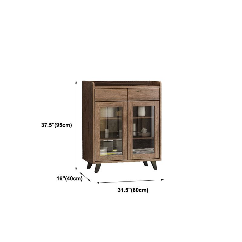 Brown Contemporary Side Board Engineered Wood Sideboard for Dining Room