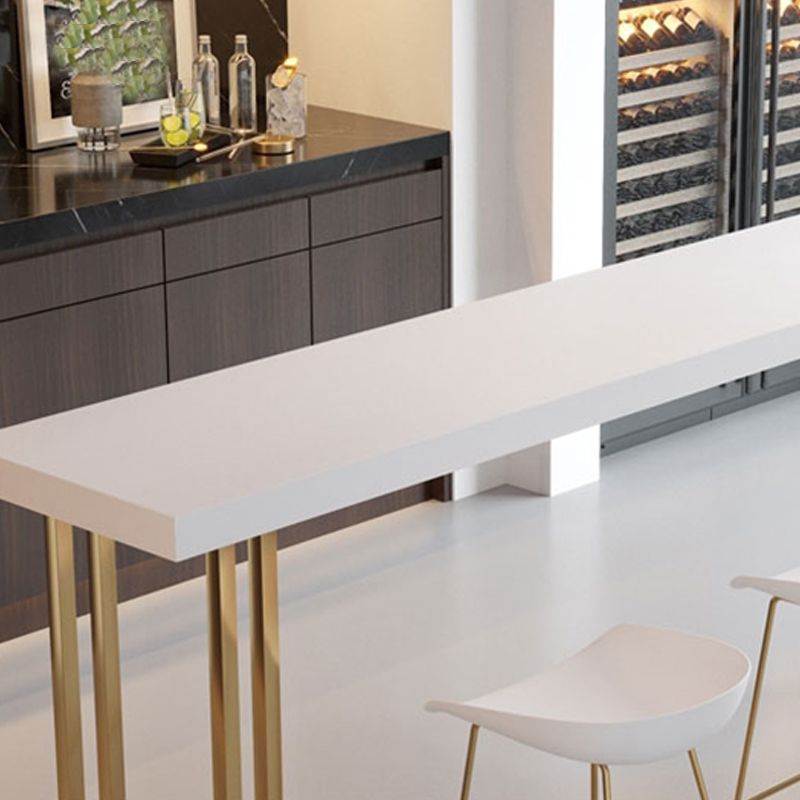 White Wood Table Rectangle Contemporary with Metal Base Cocktail Table with Base