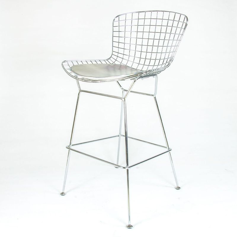 Contemporary Rectangle Bar and Counter Stool Metal Stool with 4 Legs