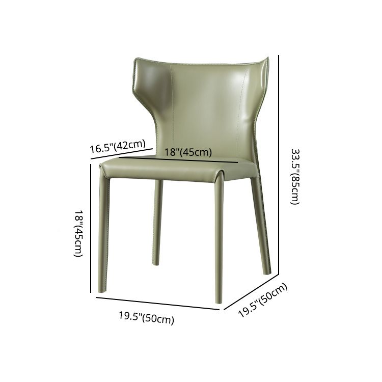 Chaise de salle à manger contemporaine en simili cuir, finition métallique, chaise d'appoint à oreilles