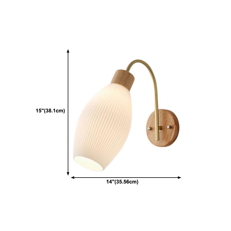 Wood Wall Light Fixture Modern Style Wall Lamp for Living Room