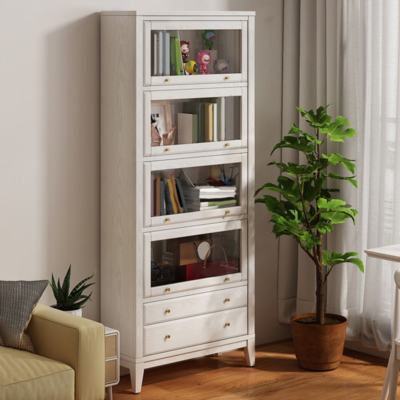 Glam Closed Back Standard Wood Shelf Bookcase for Bedroom Room