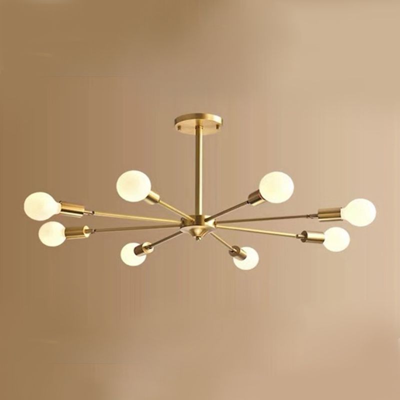 Postmodern Style Chandelier Light Metal Pendant Light in Gold for Living Room
