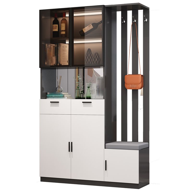 Contemporary 3-door Wooden 11.81" Wide Accent Cabinet with Drawer