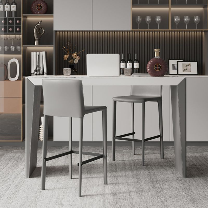 Modern Grey Counter Height Stools with Low Back for Restaurant