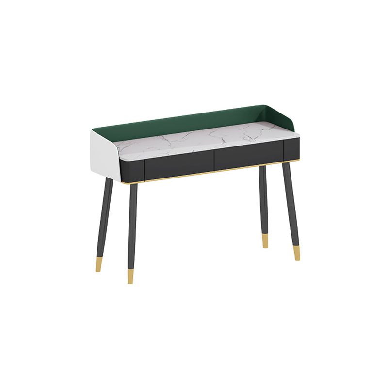 Contemporary Wooden Makeup Vanity Set Slate Top 2-Drawer Dressing Table