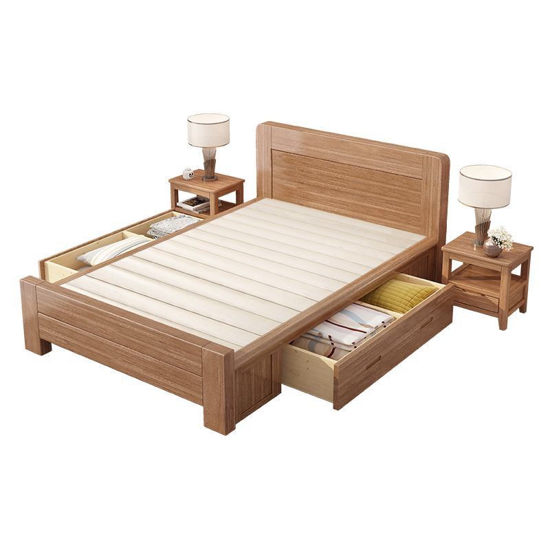 Scandinavian Walnut with Headboard Rectangular Panel Standard Bed