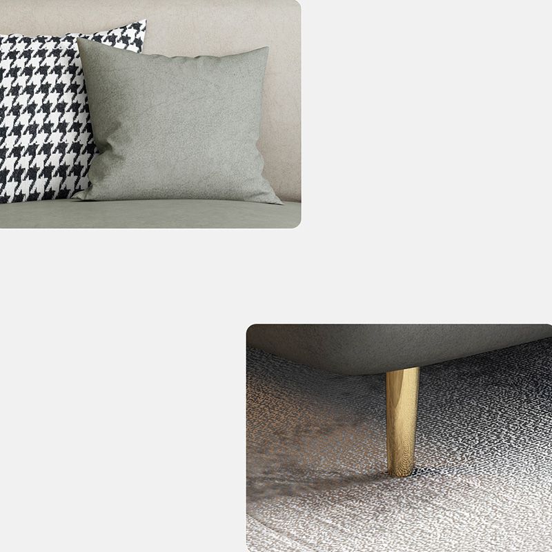 Faux Leather Seating Pillow Top Arm Sofa with Pillows for Living Room