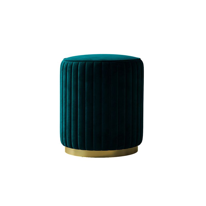 Solid Color Flannel Standard Stool Modern Style Simple Round Stool