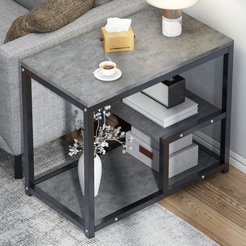 Industrial Rectangular Accent Side Table Metal Side End Snack Table