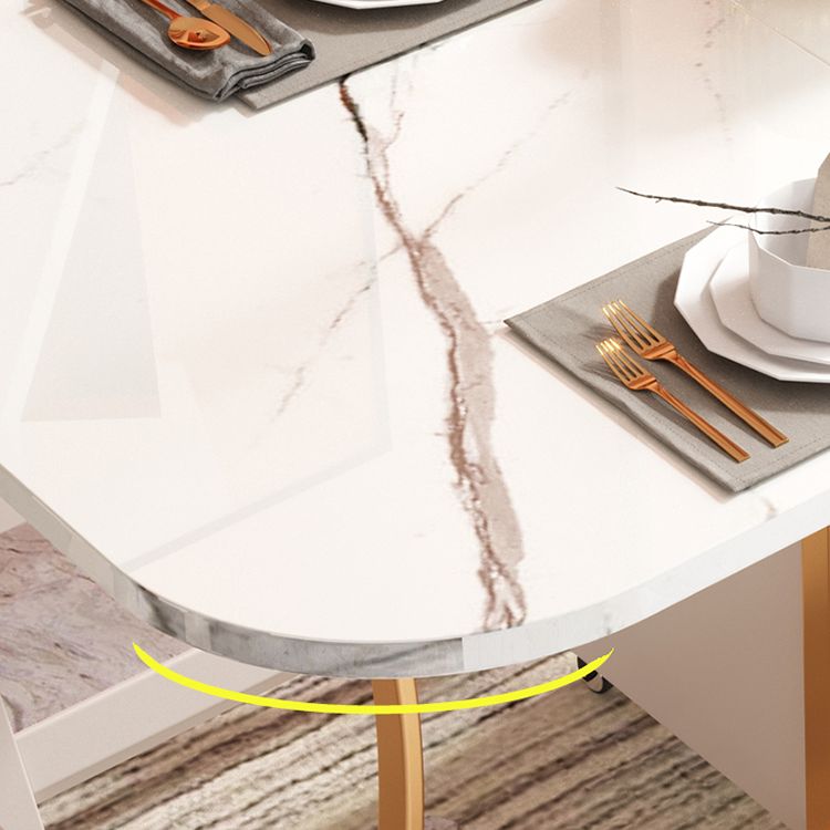 Table de salle à manger ovale contemporaine table à feuille de pierre entrée, 59 "L x 29,5" H