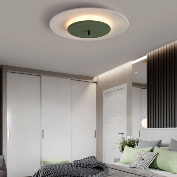 Luminaire de montage de plafond en cercle en métal, lustre de montage de plafond à LED de Style nordique