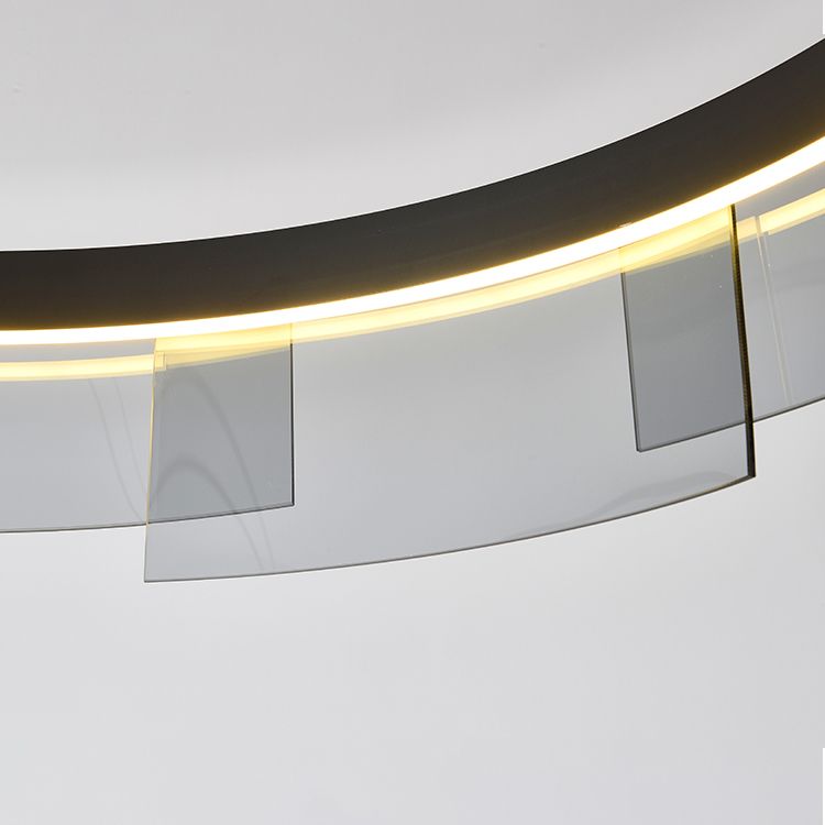 Contemporary Simple LED Hanging Light Metal Circular Pendant Light for Living Room