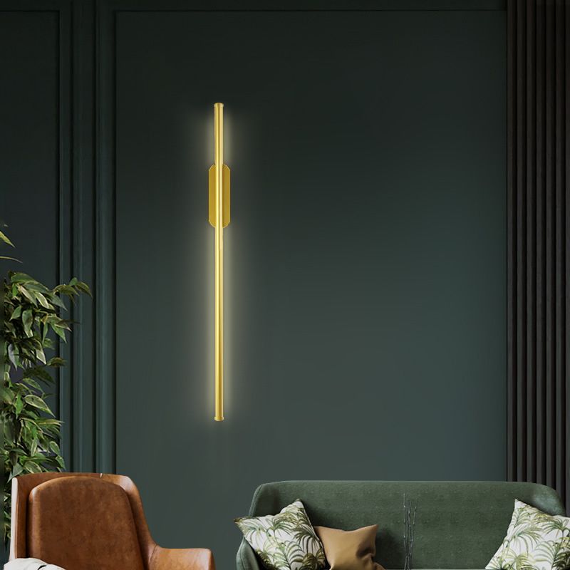 Moderner Stil linearer LED -Wandlampe Metall 1 Lichtwandbeleuchtung in Gold