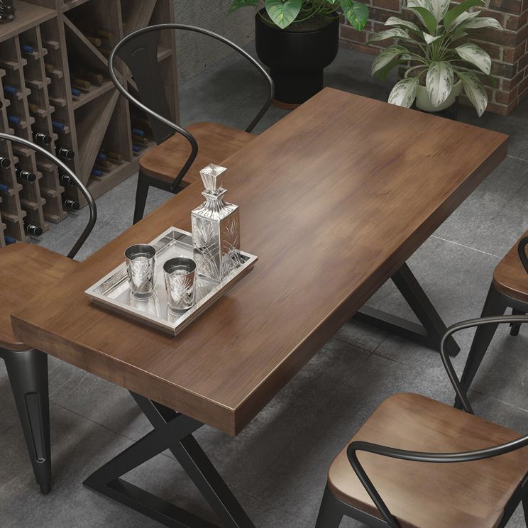 Industrial Rectangle Wood Dining Table 1/3/5/7 Pieces Dining Set for Bar