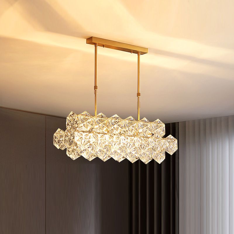 Crystal Dining Pendant Lamp Modern Kitchen Dining Room Crystal Hanging Lamp Fixture