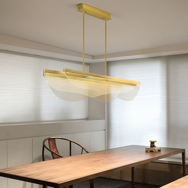 Modern Lighting Chandelier Island Lighting Fixtures Metal 3 Light Island Lights in Gold