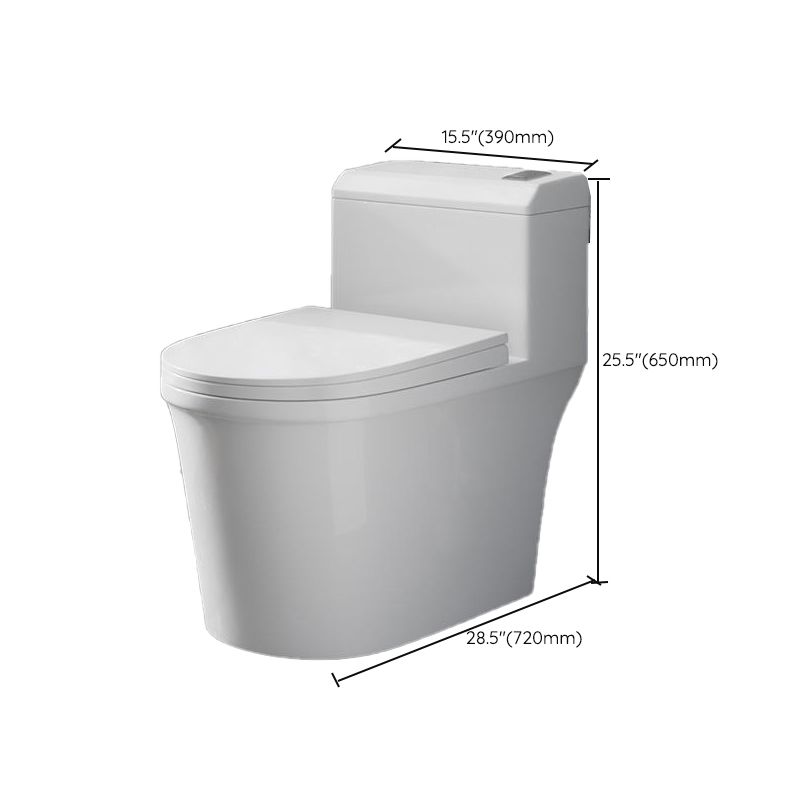 Contemporary Floor Mount Flush Toilet White Toilet Bowl for Washroom