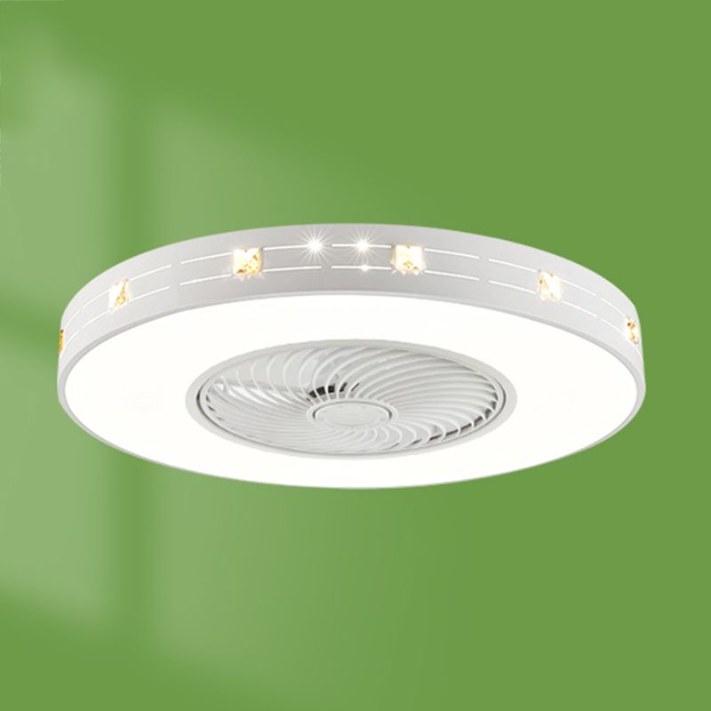 Ventola rotonda Light Light MODER MODER MODER METAL 1 Luce Luce Light in bianco