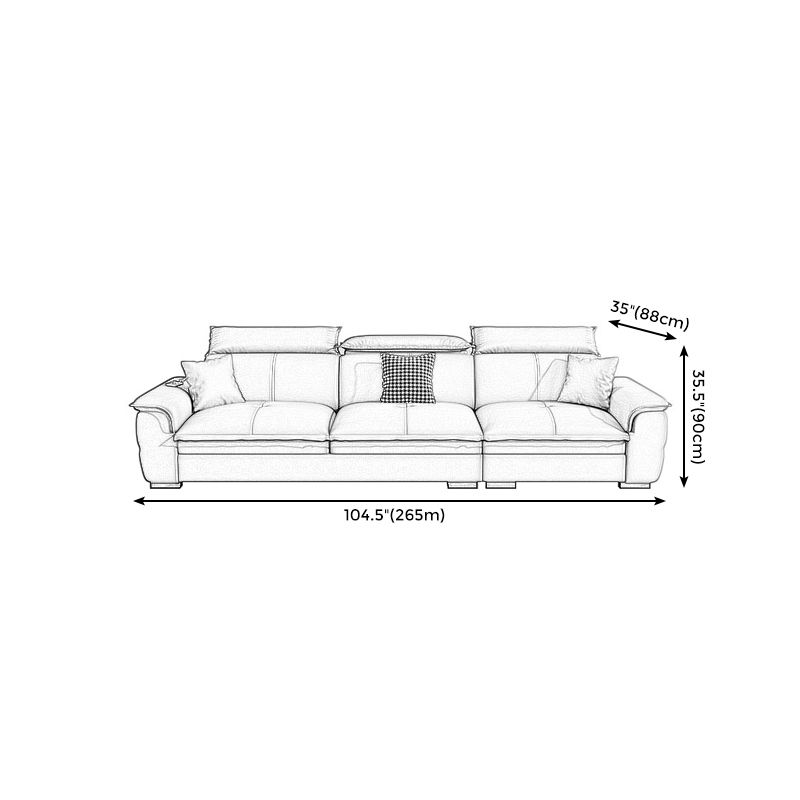 Grey Pillowed Back Cushions Furniture Sectionals with Pillows