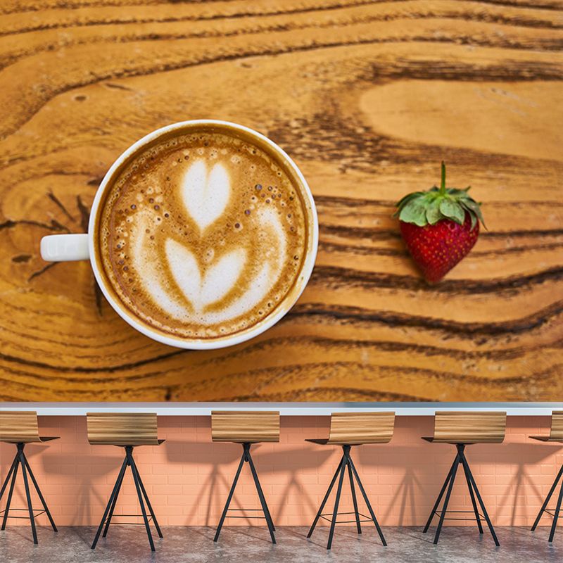 Minimalism Style Coffee Drinking Wall Covering Moisture Resistant Wall Decor