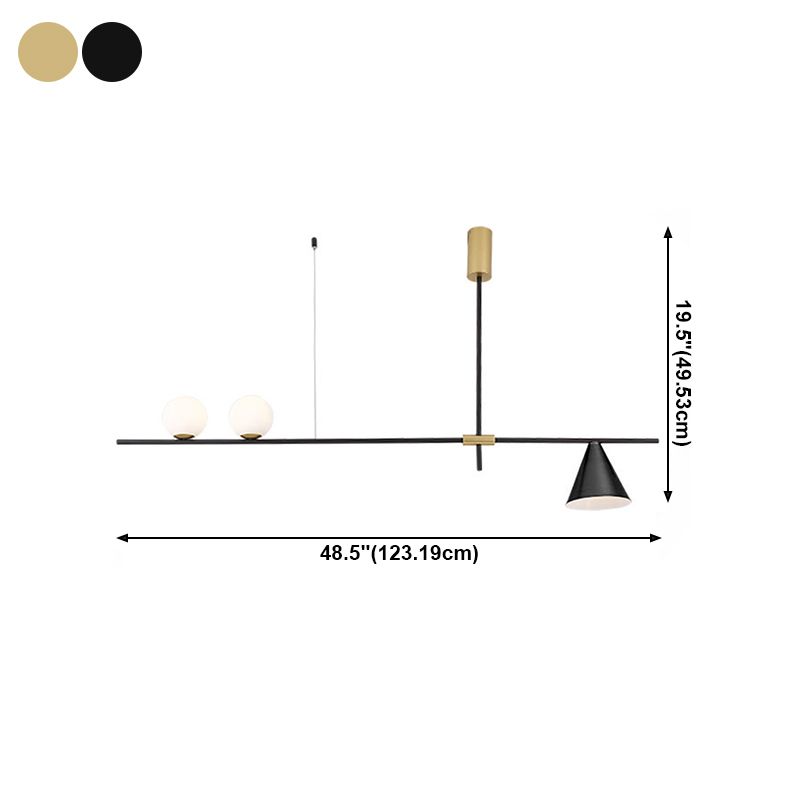 3 lámparas de luz de la isla de luz ligera araña contemporánea de la isla de vidrio