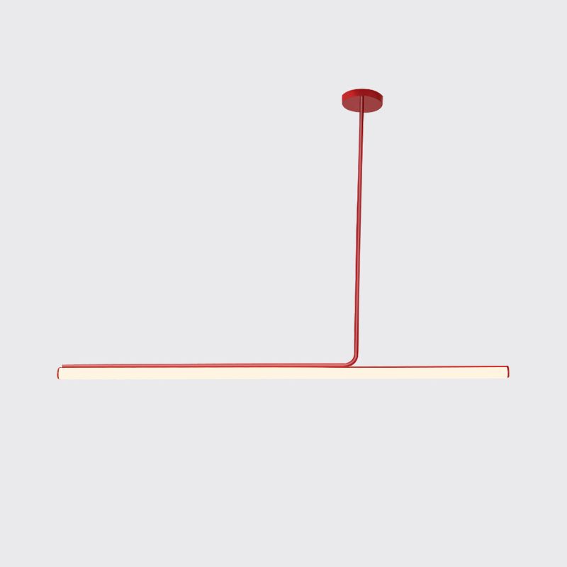 Simple Style Hanging Lamp 1-Light Linear Island Light Fixture for Kitchen