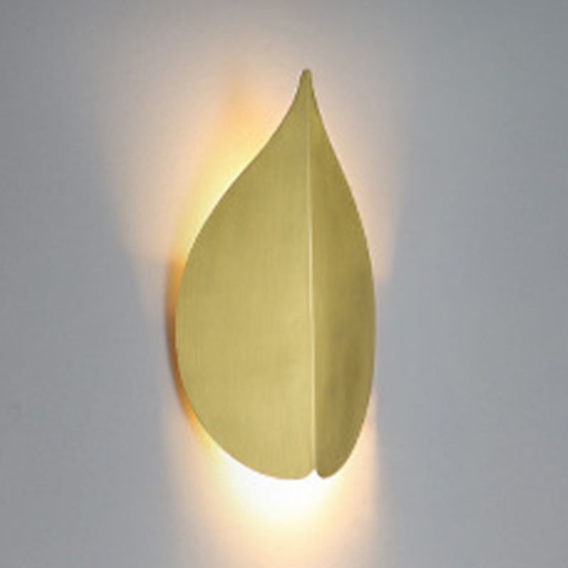 Leaf Shape 1 - Light Wall Mount Light Solid Brass LED Post Modern Wall Light in Gold