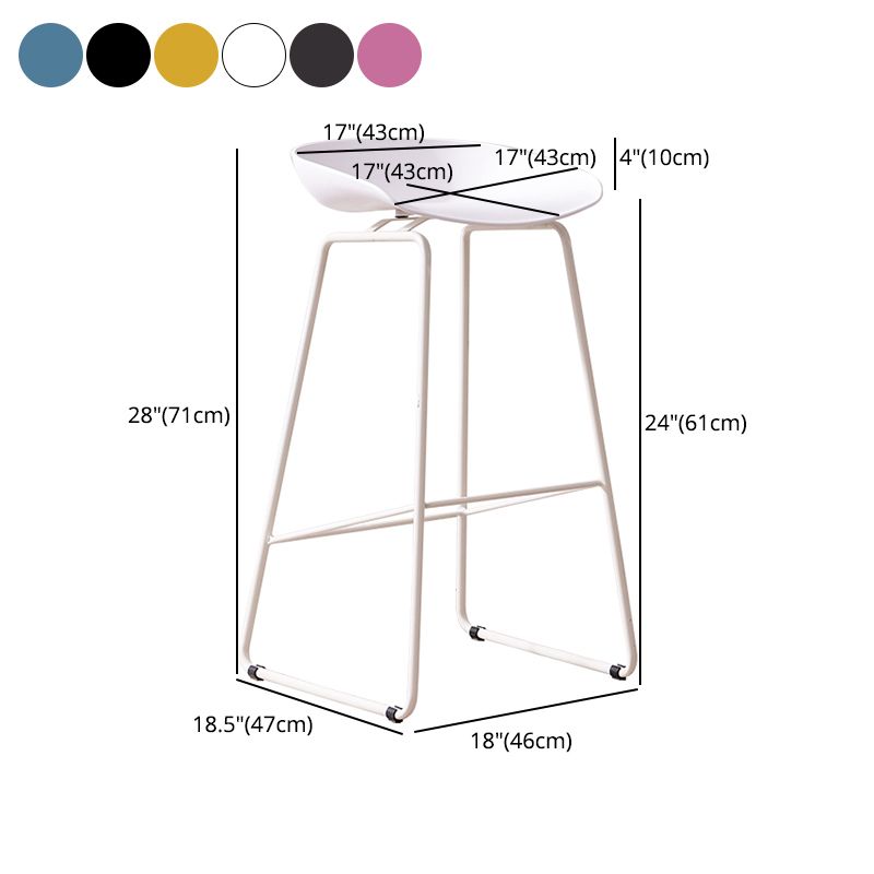 Scandinavian Style Bar-stool with Bucket Seat Counter Stool for Kitchen Bar