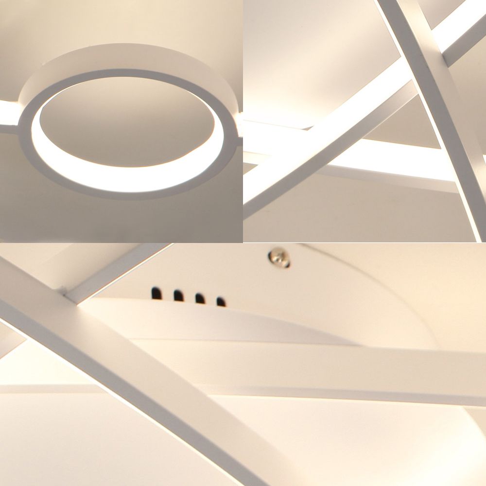 Lampada da soffitto a incasso ovale moderna in acrilico bianco/caffè Lampada da soffitto a incasso contemporanea a LED in luce bianca/calda, larghezza 23,5"/31,5"/39"