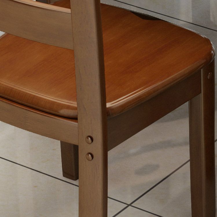 Chaise de salle à manger en bois massif de chêne de style traditionnel, chaise de salle à manger à dossier en échelle