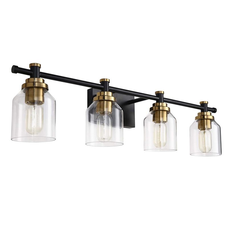2 / 3 / 4 - Light Vanity Light Iron & Glass Traditional Bath Vanity Light in Gold & Clear