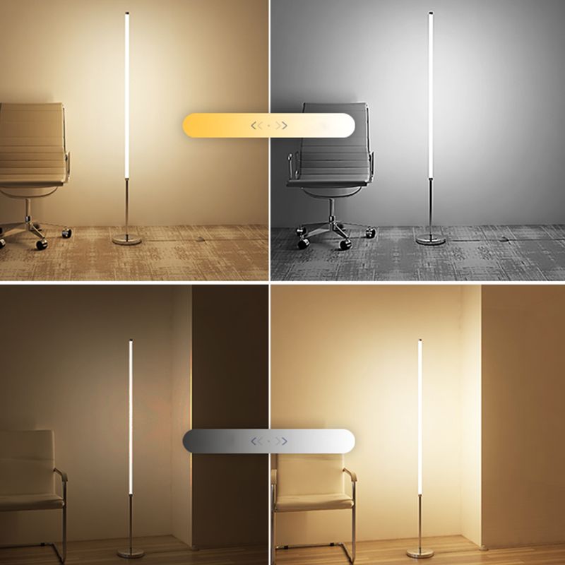 Acrylröhrchen stehende Bodenbeleuchtung Minimalismus Chrom Finish LED LED -SHOHR für Wohnzimmer
