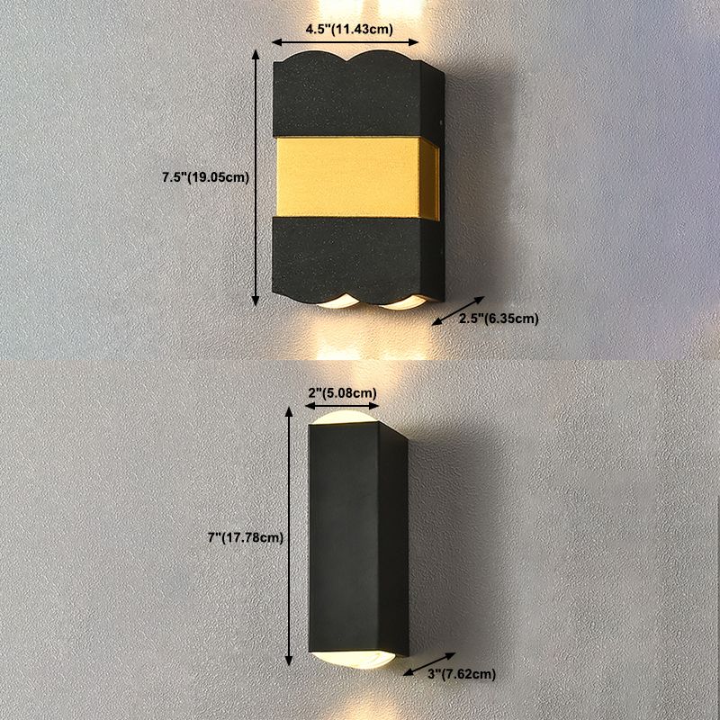 Estilo moderno de aluminio Luz de pared de pared negra LED LED de pared para aire libre