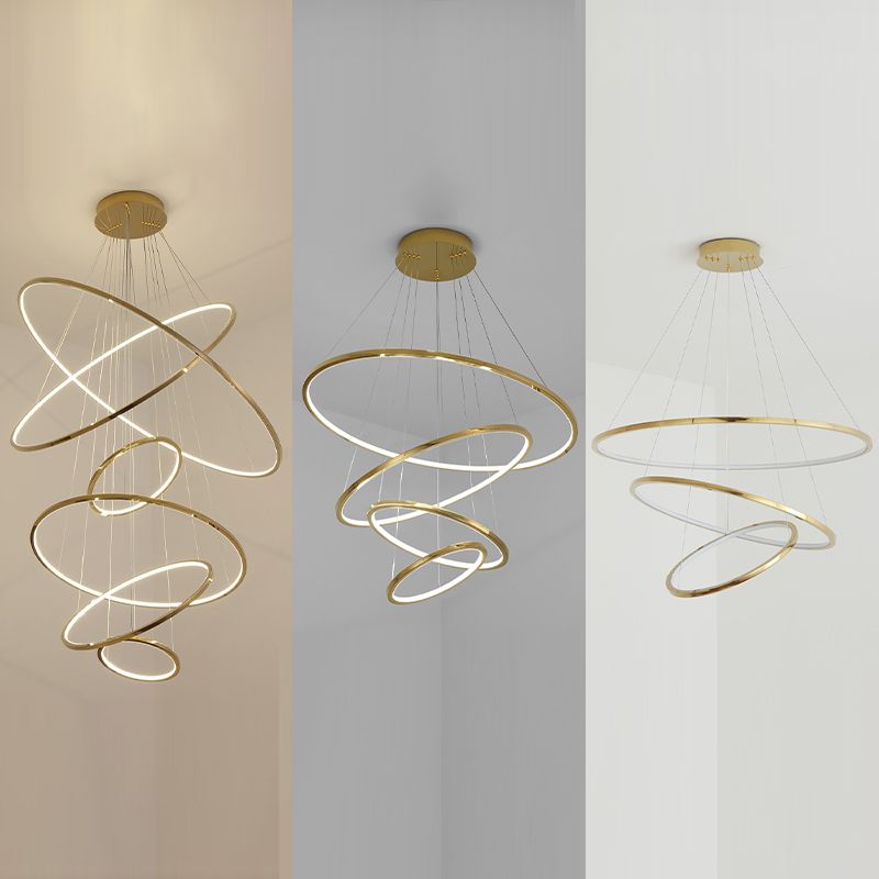 Modern Multi-Tier Chandelier Light Fixtures Restaurant Hanging Chandelier with Acrylic Shade