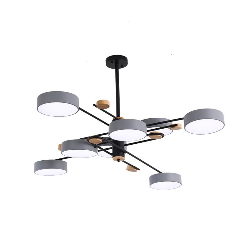 Modern Style Cylinder Ceiling Suspended Lighting Metal Multi Lights Pendant Lamp