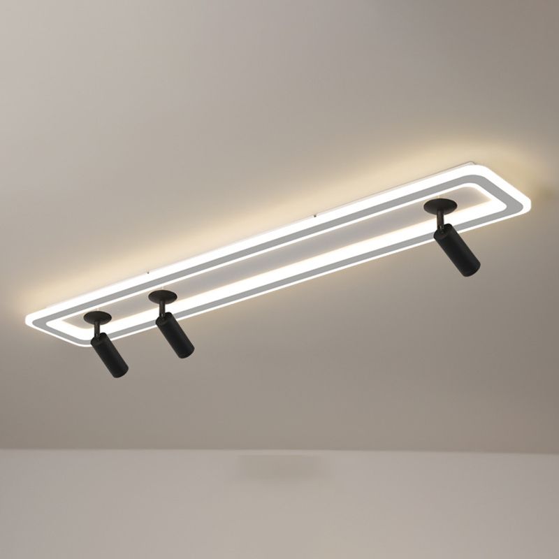 Montaje de al ras del led de sombra acrílica rectangular en simplicidad moderna Luz de techo de metal con lámpara de aluminio