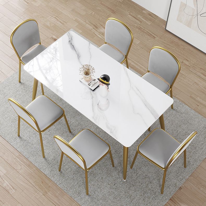 Nordic 1/4/5/7 Pieces Dining Set Rectangle Stone Dining Table for  Kitchen Dining Room