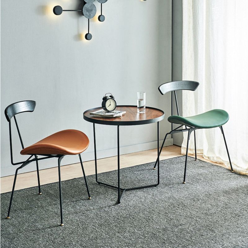 Industrial Black Opening Back Dining Side Chair Kitchen Metal Dining Side Chair