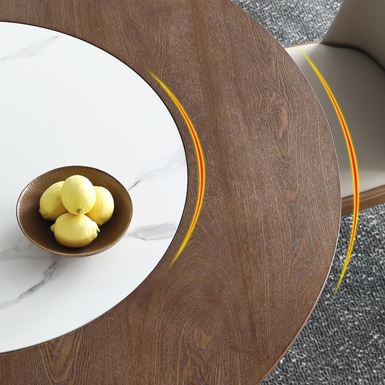 Modern 1/4/5/7 Pieces Dining Set Sintered Stone Dining Table Set with Wood Legs for Home