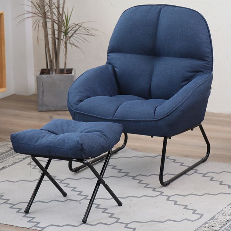 Linen 23.62"W Flared Arms Chair with Sled Based and Biscuit Back