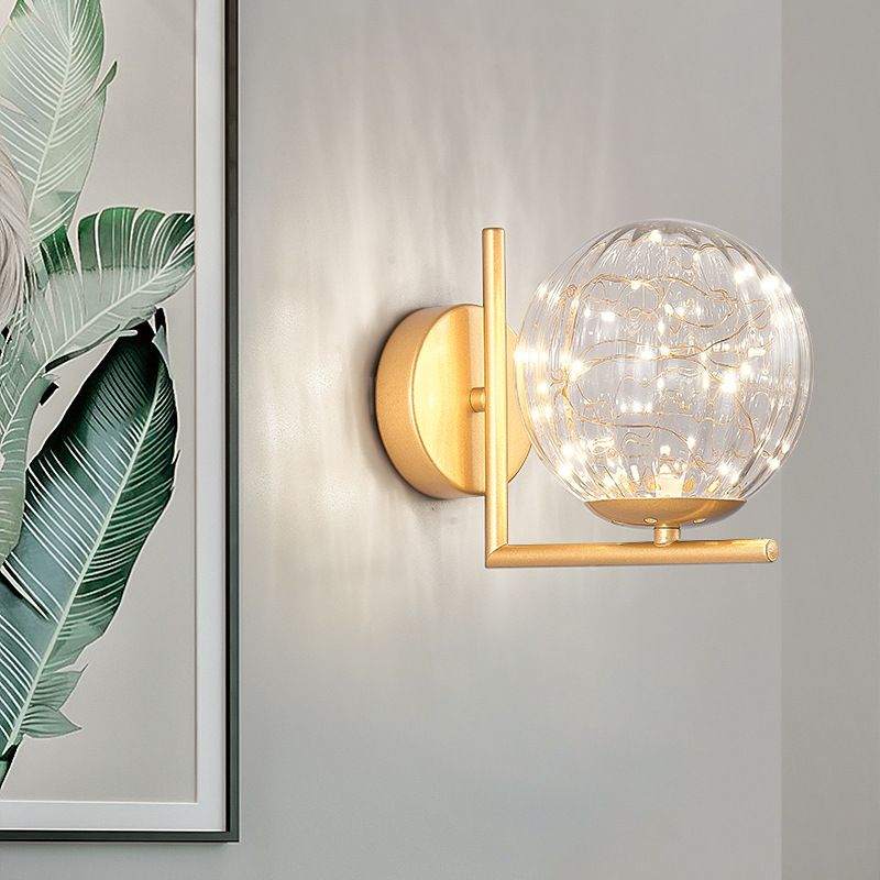 Glas Mini Globe Wall SCONCE Designer Stijl LED Wandbevestiging Lichtmontage voor slaapkamer