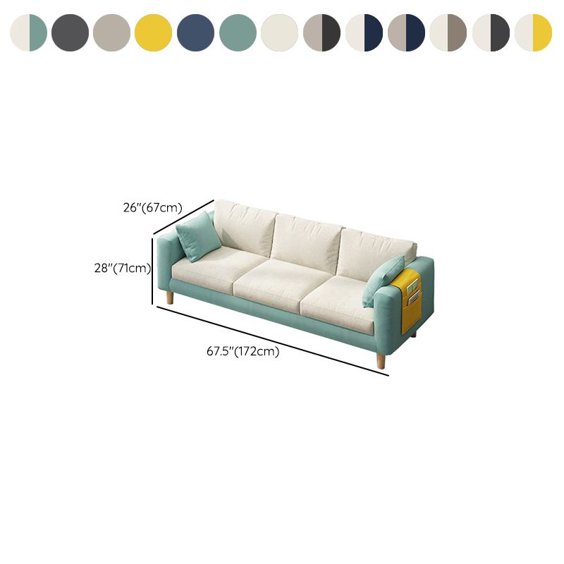 Contemporary 29.5" H 3- Seater Square Arm Sofa for Living Room